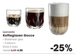HANOS Leonardo Koffieglazen Gocce aanbieding