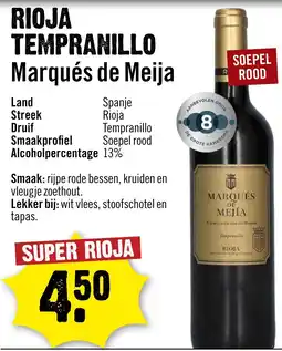 Dirck 3 Rioja tempranillo marqués de meija aanbieding