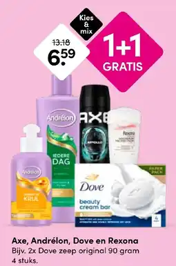Drogisterij Visser Axe, Andrélon, Dove en Rexona aanbieding