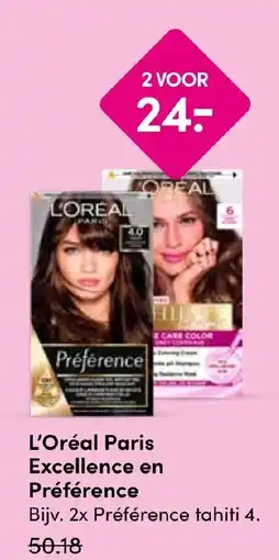 Drogisterij Visser L'Oréal Paris Excellence en Préférence aanbieding