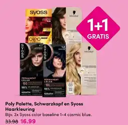 Drogisterij Visser Poly Palette, Schwarzkopf en Syoss Haarkleuring aanbieding
