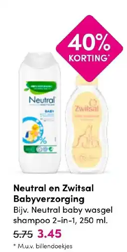 Drogisterij Visser Neutral en Zwitsal Babyverzorging aanbieding