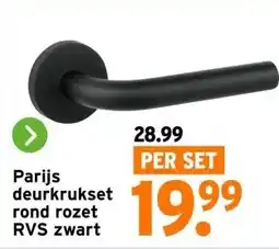 GAMMA Parijs deurkrukset rond rozet RVS zwart aanbieding