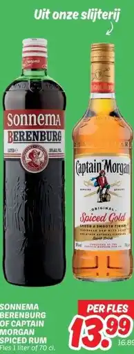Dekamarkt SONNEMA BERENBURG OF CAPTAIN MORGAN SPICED RUM aanbieding