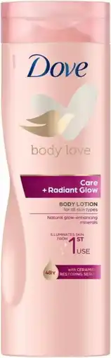 De Online Drogist Dove Body Love Bodylotion Care & Radiant Glow aanbieding
