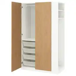 IKEA Pax / storklinta Kledingkastcombinatie, wit eikenpatroon/wit, 120x60x201 cm aanbieding