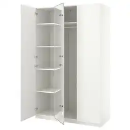 IKEA Witte ikea pax kledingkast met spiegeldeuren en planken aanbieding