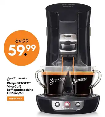 Blokker Philips SENSEO Viva Cafe koffiepadmachine HD6563/60 aanbieding