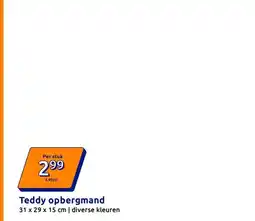 Action Teddy opbergmand aanbieding