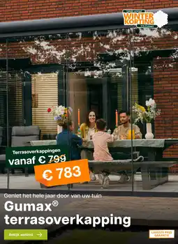 Tuinmaximaal Gumax terrasoverkapping aanbieding