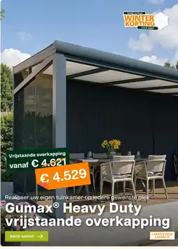 Tuinmaximaal Gumax Heavy Duty vrijstaande overkapping aanbieding