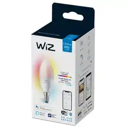Praxis WiZ ledlamp kaars C37 gekleurd en wit E14 4,9W aanbieding