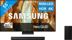 Coolblue Samsung 55 Neo QLED QN73F 4K (2025) + Samsung HW-B66CF (2025) aanbieding