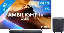 Coolblue Philips Ambilight 65'' OLED760 4K (2025) + JBL Bar 800 M2 Zwart aanbieding