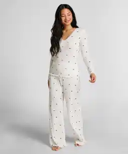 Hunkemoller Hunkemöller Pyjamabroek Pointelle Wit aanbieding