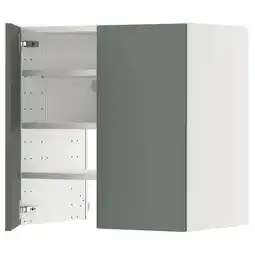 IKEA Een open metod keukenkastje met grijsgroene deuren. Het verstelbare planken aan de binnenkant aanbieding