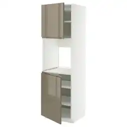 IKEA Moderne witte keukenkast met bronzen deuren, metalen handgrepen en planken aanbieding