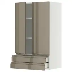 IKEA Elegante grijsbruine keukenkast met lades en verstelbare planken aanbieding