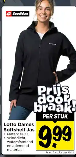 Vomar Voordeelmarkt Lotto Dames Softshell Jas aanbieding