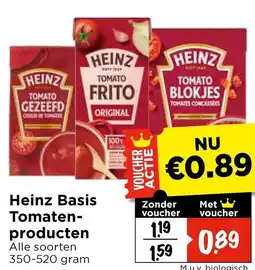 Vomar Voordeelmarkt Heinz Basis Tomaten- producten aanbieding