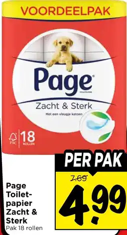 Vomar Voordeelmarkt Page Toilet- papier Zacht & Sterk aanbieding