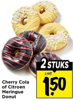 Vomar Voordeelmarkt Cherry Cola of Citroen Meringue Donut aanbieding