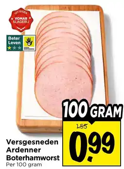Vomar Voordeelmarkt Versgesneden Ardenner Boterhamworst aanbieding