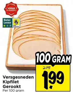 Vomar Voordeelmarkt Versgesneden Kipfilet Gerookt aanbieding