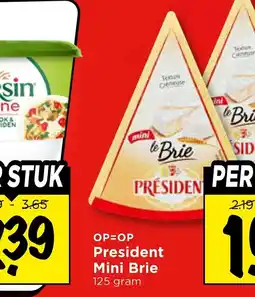 Vomar Voordeelmarkt President Mini Brie aanbieding
