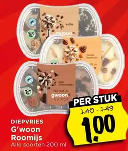 Vomar Voordeelmarkt G'woon Roomijs aanbieding