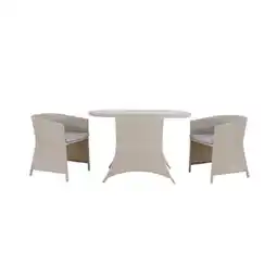 Praxis Central Park Bistroset Esma - Staal - Geoliede Teak - Inclusief Kussens - 60x116x75cm aanbieding