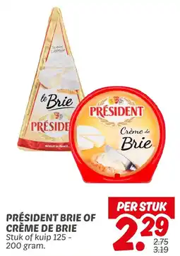 Dekamarkt Président brie of crème de brie aanbieding