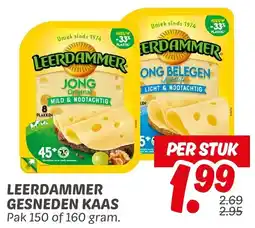 Dekamarkt Leerdammer gesneden kaas aanbieding