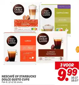 Dekamarkt Nescafé of starbucks dolce gusto cups aanbieding