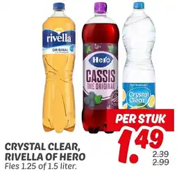 Dekamarkt Crystal clear, rivella of hero aanbieding