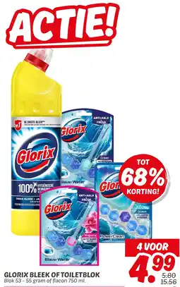 Dekamarkt Glorix bleek of toiletblok aanbieding
