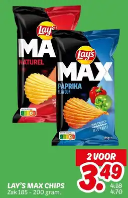 Dekamarkt Lay's max chips aanbieding