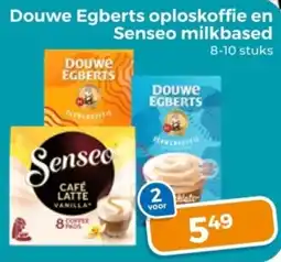 Trekpleister Douwe Egberts oploskoffie en Senseo milkbased aanbieding