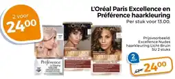 Trekpleister L'Oréal Paris Excellence en Préférence haarkleuring aanbieding