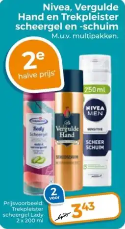 Trekpleister Nivea, Vergulde Hand en Trekpleister scheergel en schuim aanbieding
