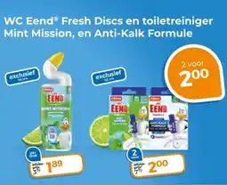 Trekpleister WC Eend Fresh Discs en toiletreiniger Mint Mission, en Anti-Kalk Formule aanbieding