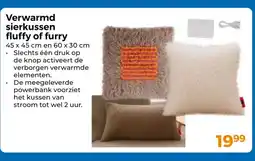 Trekpleister Verwarmd sierkussen fluffy of furry aanbieding