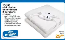 Trekpleister Tristar elektrische onderdeken 2 persoons aanbieding
