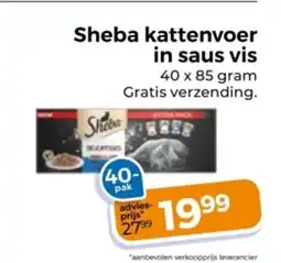 Trekpleister Sheba kattenvoer in saus vis aanbieding