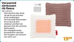 Trekpleister Verwarmd sierkussen rib fleece aanbieding