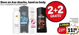 Kruidvat Dove en Axe douche, hand en body aanbieding