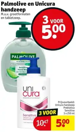 Kruidvat Palmolive en Unicura handzeep aanbieding