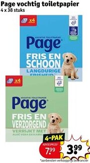 Kruidvat Page vochtig toiletpapier aanbieding