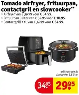 Kruidvat Tomado airfryer, frituurpan, contactgril en slowcooker aanbieding