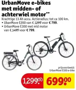 Kruidvat UrbanMove e-bikes met midden of achterwiel motor aanbieding